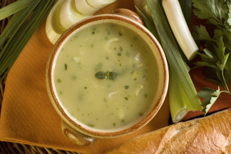 Recept Pórková polévka s taveným sýrem